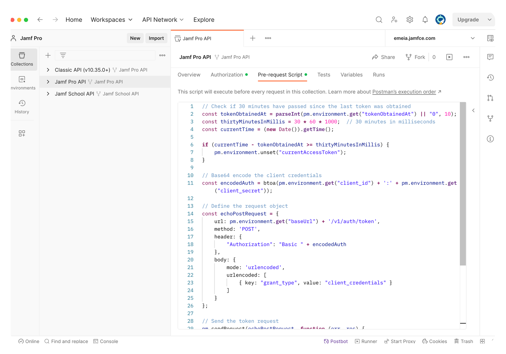 Part 1 - Setting up Postman with the Jamf Pro API